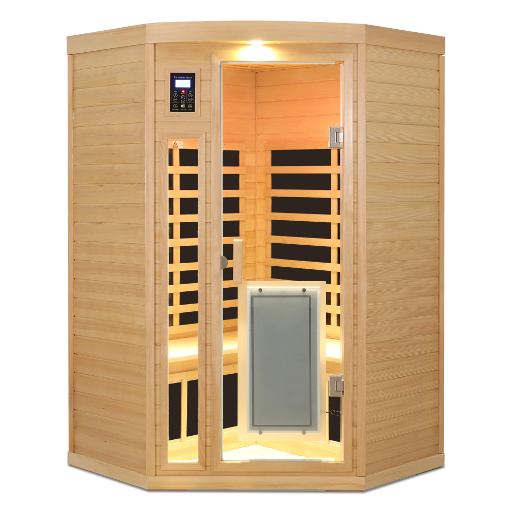 Moray 2-Person Indoor Hemlock Sauna with 8 Far-infrared Carbon Crystal Heaters and Chromotherapy
