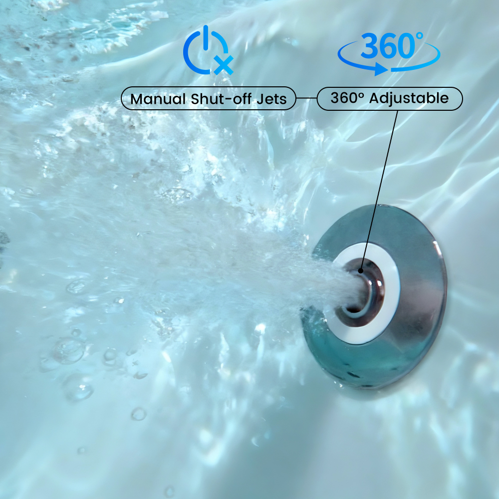 2 Person Acrylic Corner Whirlpool Bathtub 59 Inch 16 Jet Hydro Massage Bathtub With Heater Rainbow Light UL Certified Spa