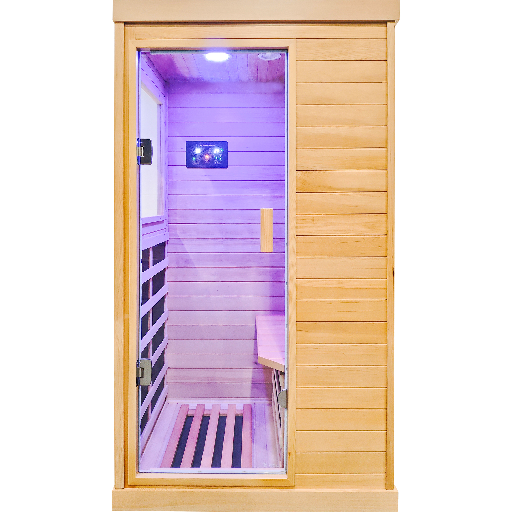 Moray 1-Person Indoor Infrared Sauna in Hemlock Wood with 6-Far-Infrared Heaters
