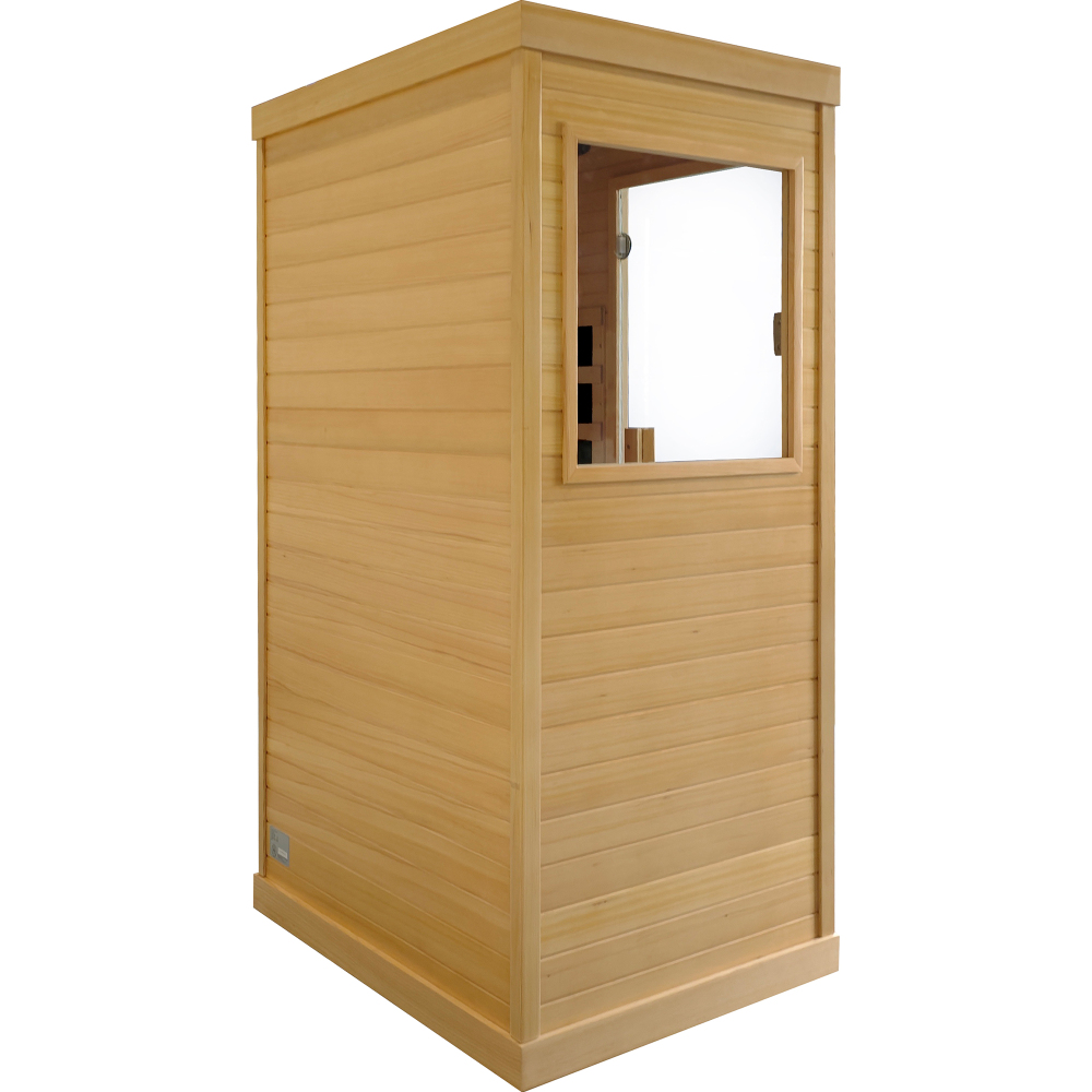 Moray 1-Person Indoor Infrared Sauna in Hemlock Wood with 6-Far-Infrared Heaters