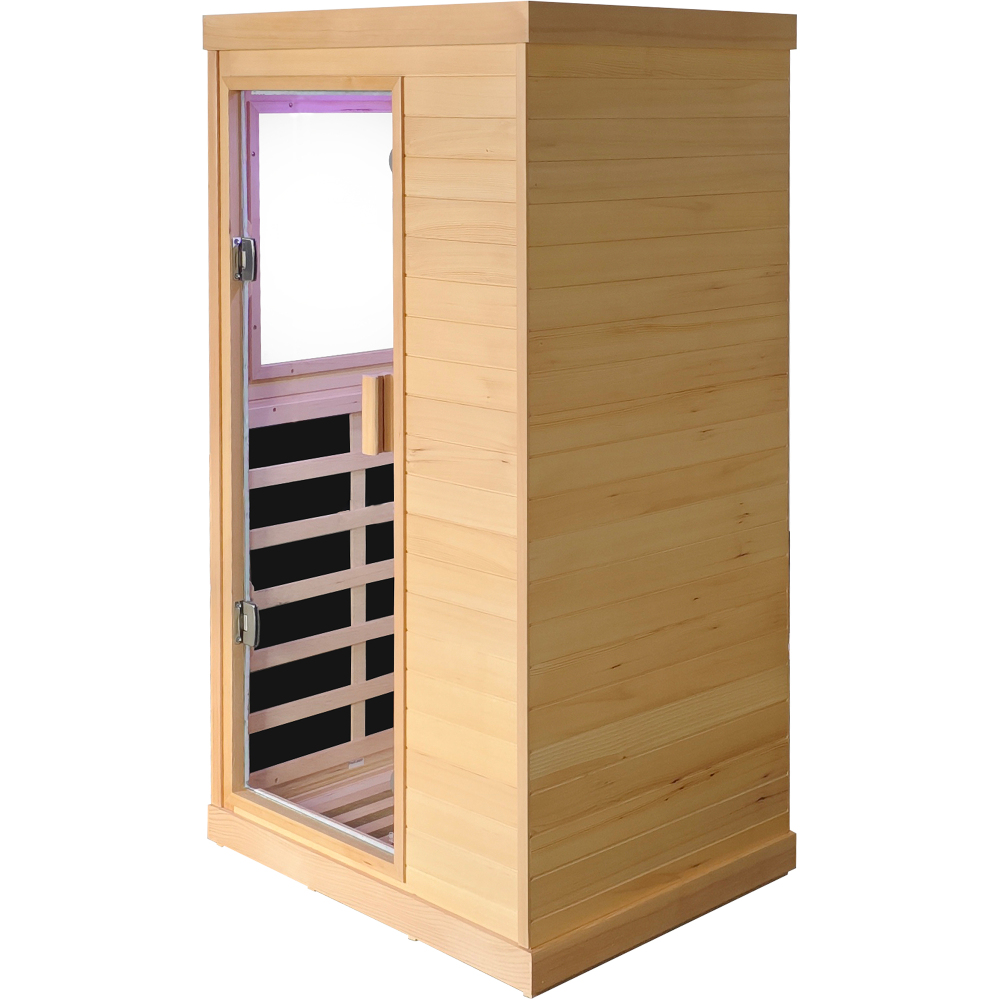Moray 1-Person Indoor Infrared Sauna in Hemlock Wood with 6-Far-Infrared Heaters