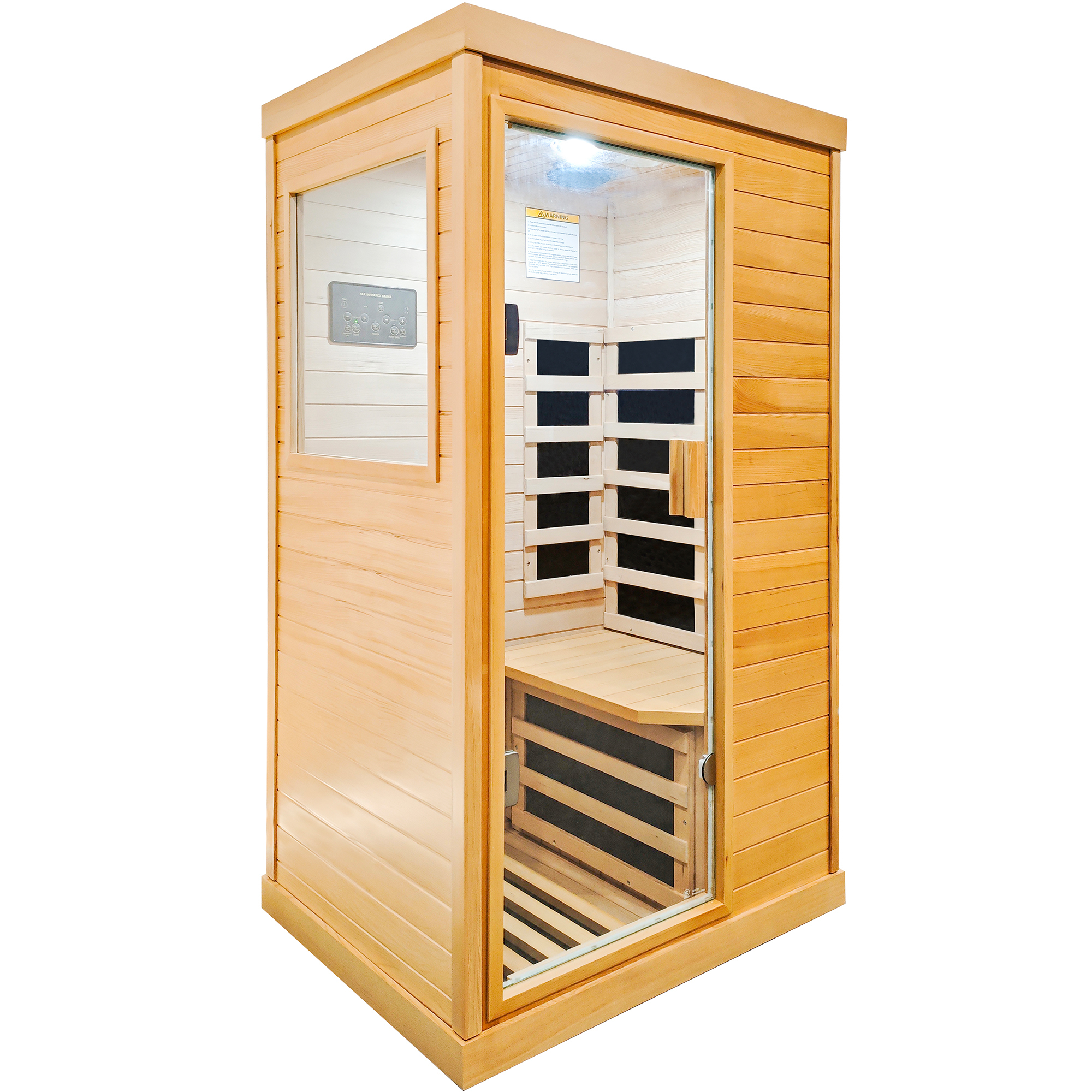 Moray 1-Person Indoor Infrared Sauna in Hemlock Wood with 6-Far-Infrared Heaters