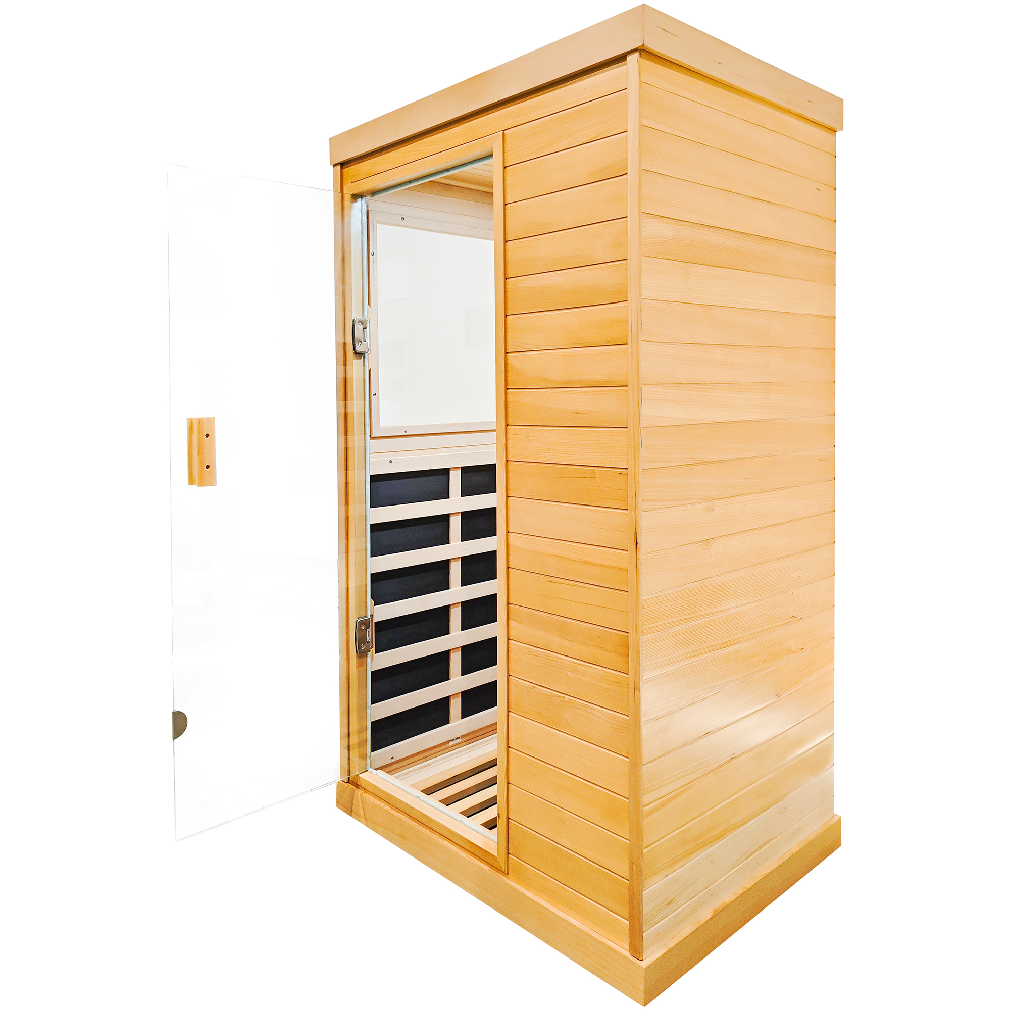 Moray 1-Person Indoor Infrared Sauna in Hemlock Wood with 6-Far-Infrared Heaters