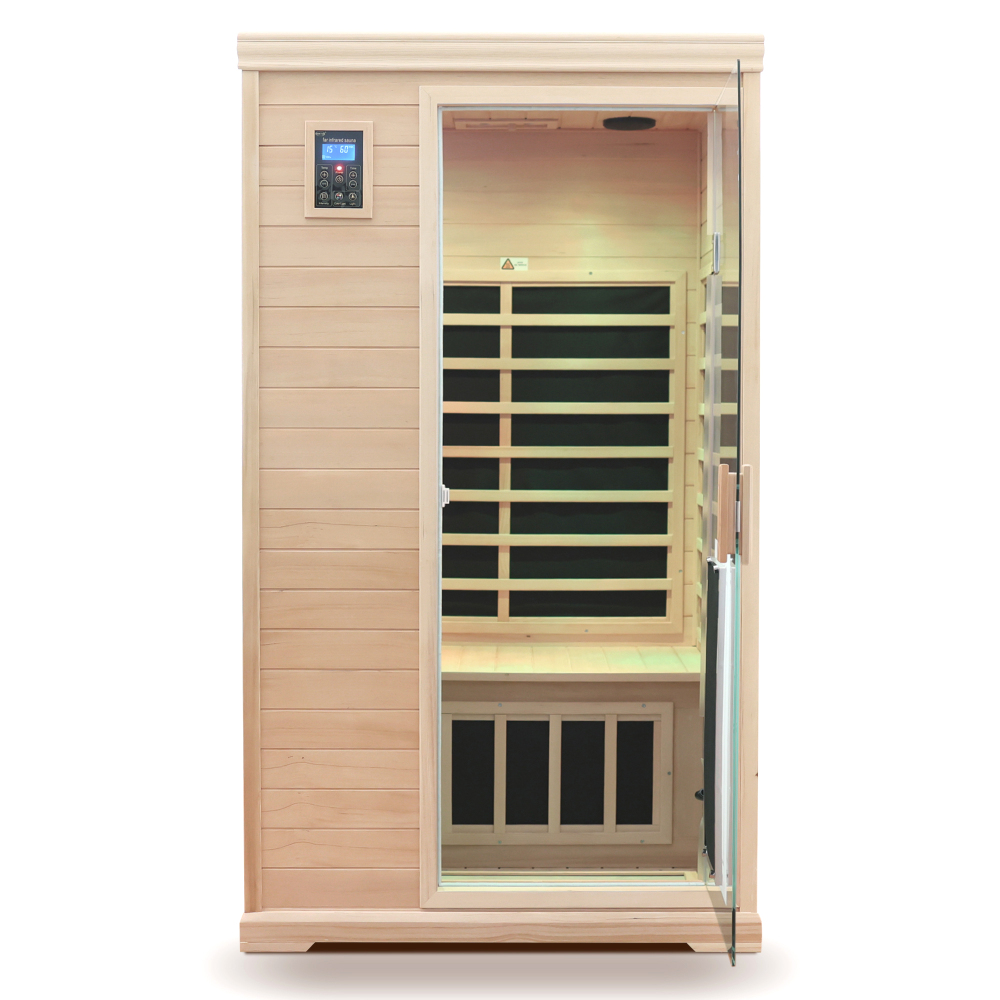 Moray 1-2 Person Hemlock Sauna with 9-Far-infrared Carbon Crystal Heaters and Chromotherapy