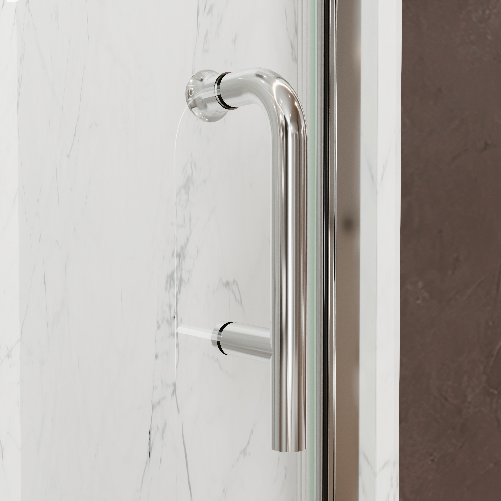 Xspracer 36 to 38 in. W x 72 in. H Pivot Swing Frameless Shower Door in Chrome with Clear Glass