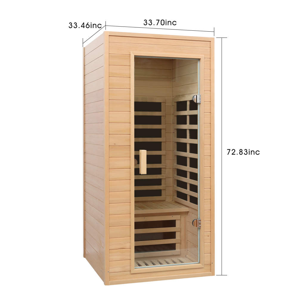 Moray 1-Person Indoor Hemlock Infrared Sauna with 5 Far-Infrared Carbon Crystal Heaters