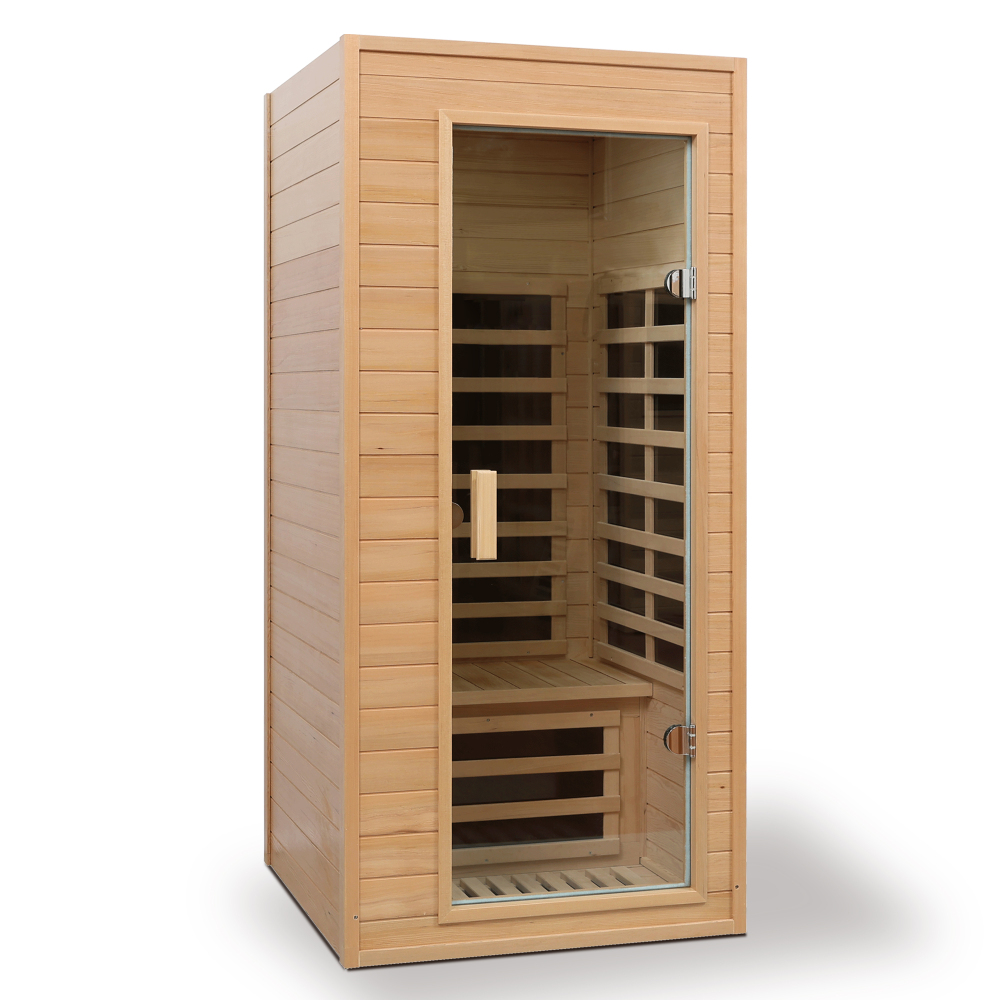 Moray 1-Person Indoor Hemlock Infrared Sauna with 5 Far-Infrared Carbon Crystal Heaters