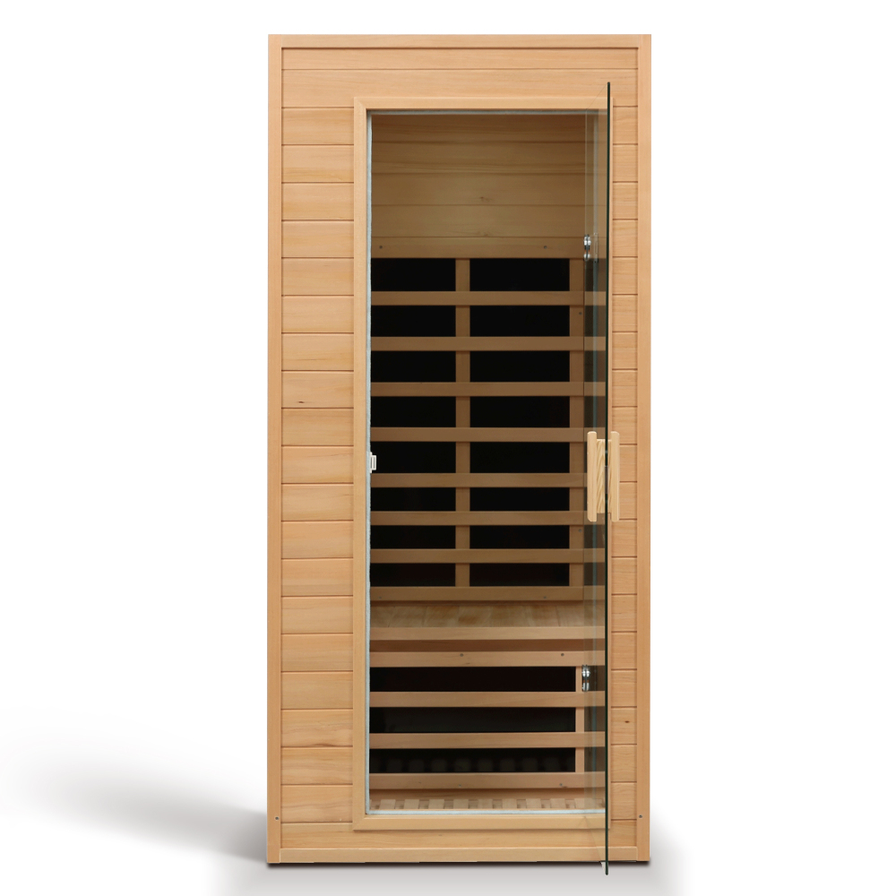 Moray 1-Person Indoor Hemlock Infrared Sauna with 5 Far-Infrared Carbon Crystal Heaters