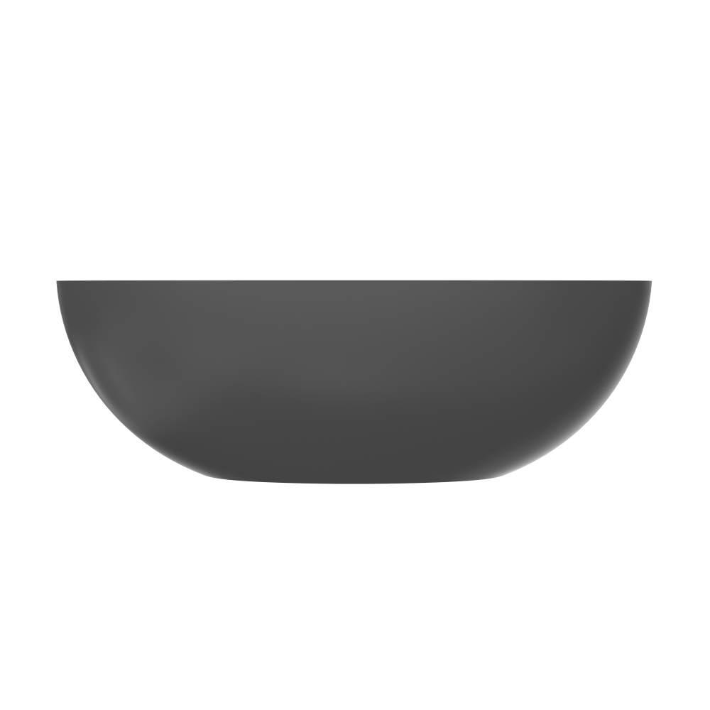 Moray 65 in. x 30 in. Solid Surface Stone Resin Flatbottom Freestanding Double Slipper Soaking Bathtub in Matte Gray
