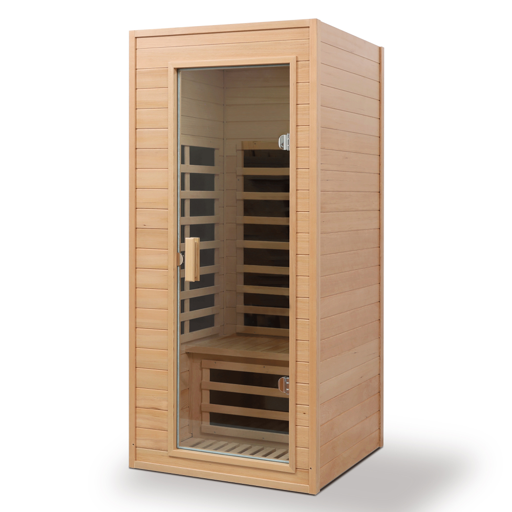 Moray 1-Person Indoor Hemlock Infrared Sauna with 5 Far-Infrared Carbon Crystal Heaters