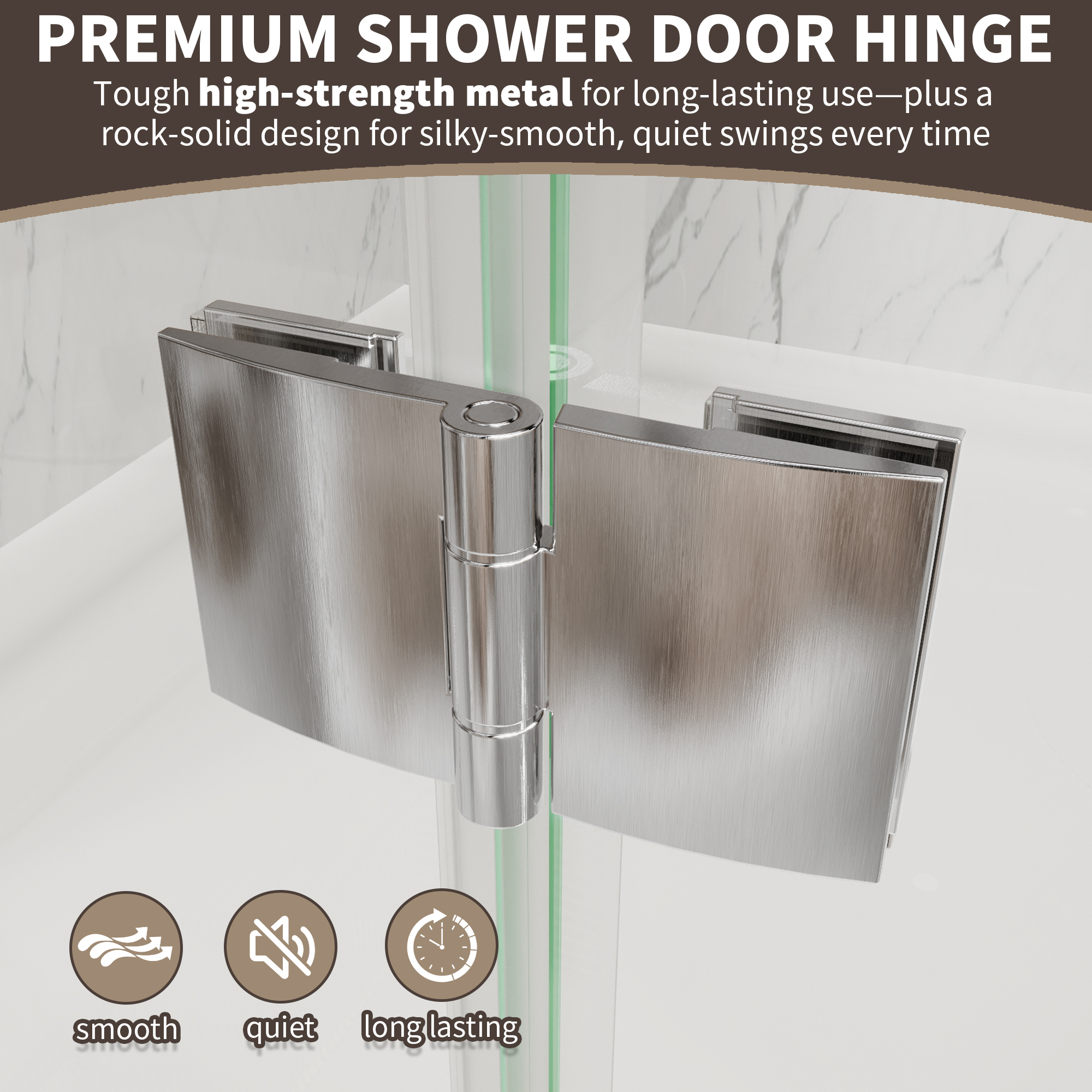Xspracer 32 to 34 in. W x 72 in. H Bi-Fold Frameless Shower Door in Brushed Nickel with Clear Glass