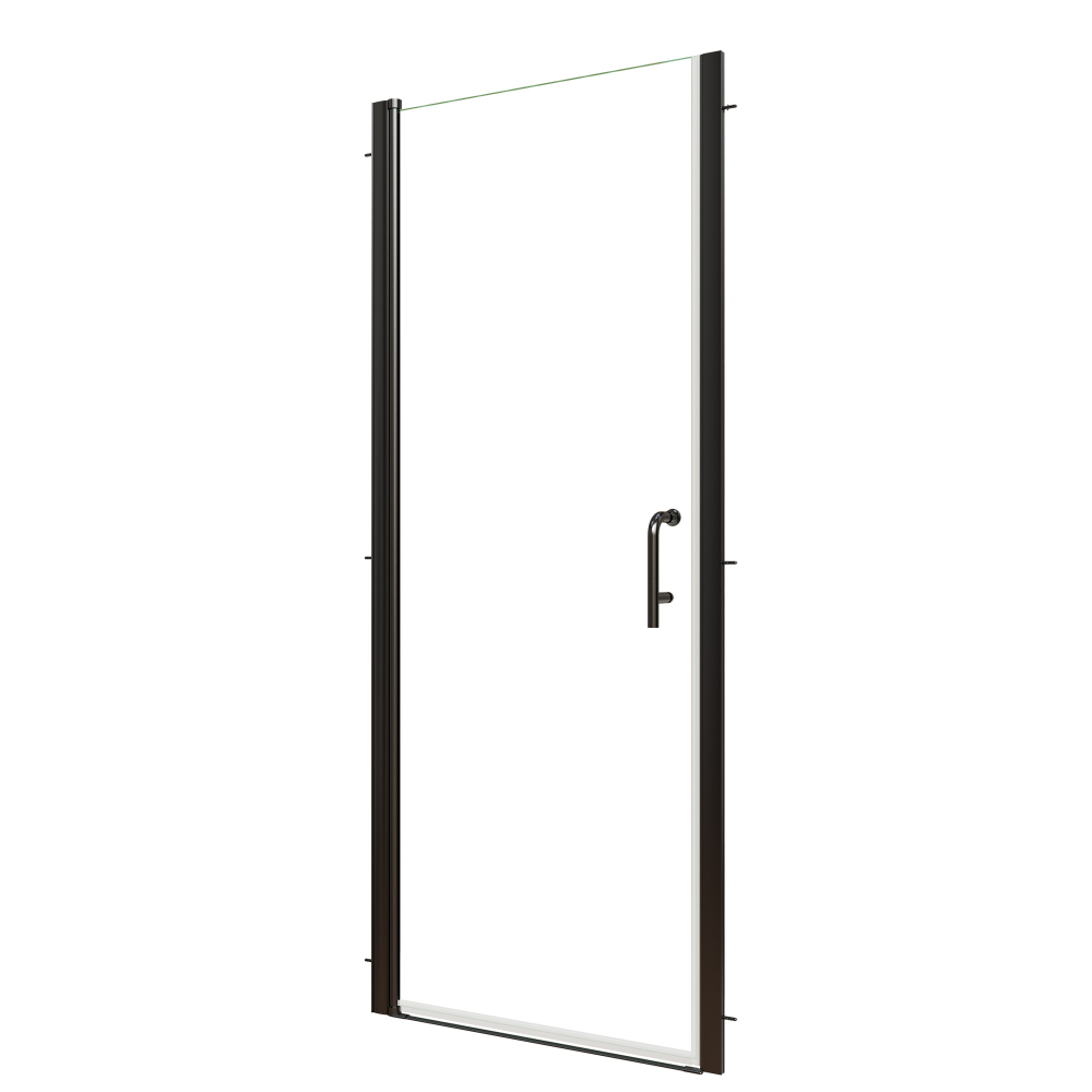 Xspracer 30 to 32 in. W x 72 in. H Pivot Swing Frameless Shower Door in Matte Black with Clear Glass