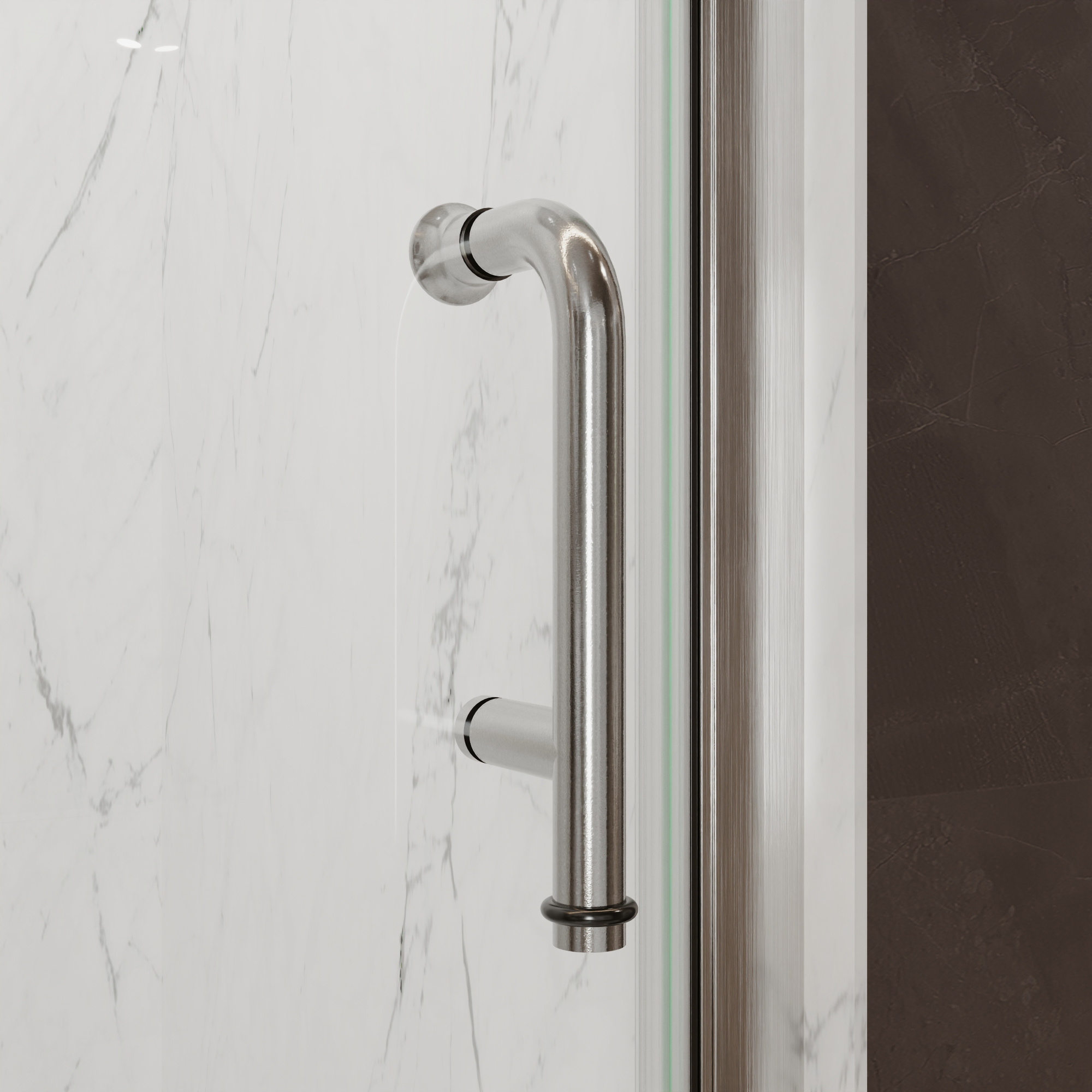 Xspracer 30 to 32 in. W x 72 in. H Bi-Fold Frameless Shower Door in Brushed Nickel with Clear Glass