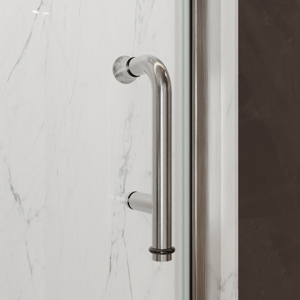 Xspracer 30 to 32 in. W x 72 in. H Bi-Fold Frameless Shower Door in Brushed Nickel with Clear Glass