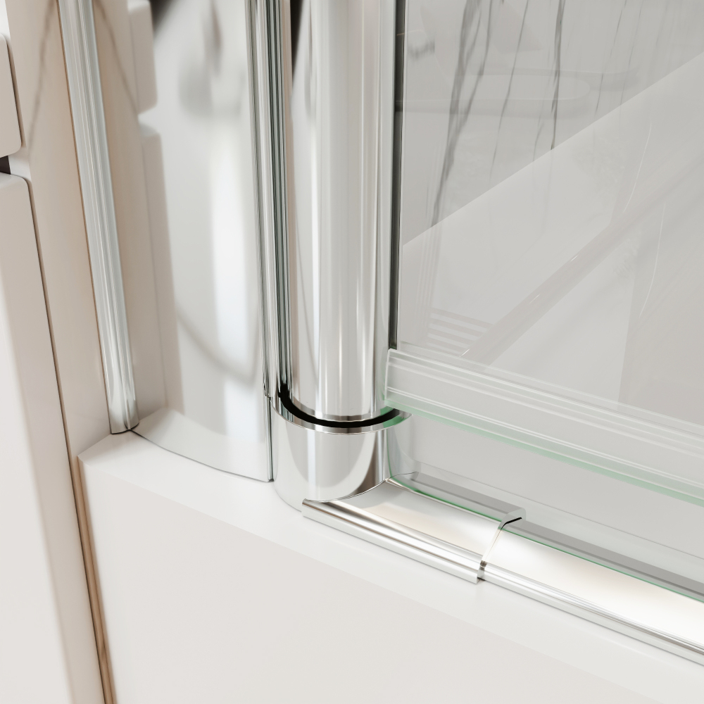 Xspracer 30 to 32 in. W x 72 in. H Bi-Fold Frameless Shower Door in Chrome with Clear Glass