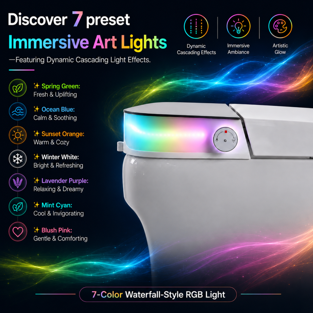 Elongated ADA Smart Bidet Toilet 1.28 GPF in White with Auto Open/Close, Water Tank, Heated Seat, Warm Water Wash, Dryer