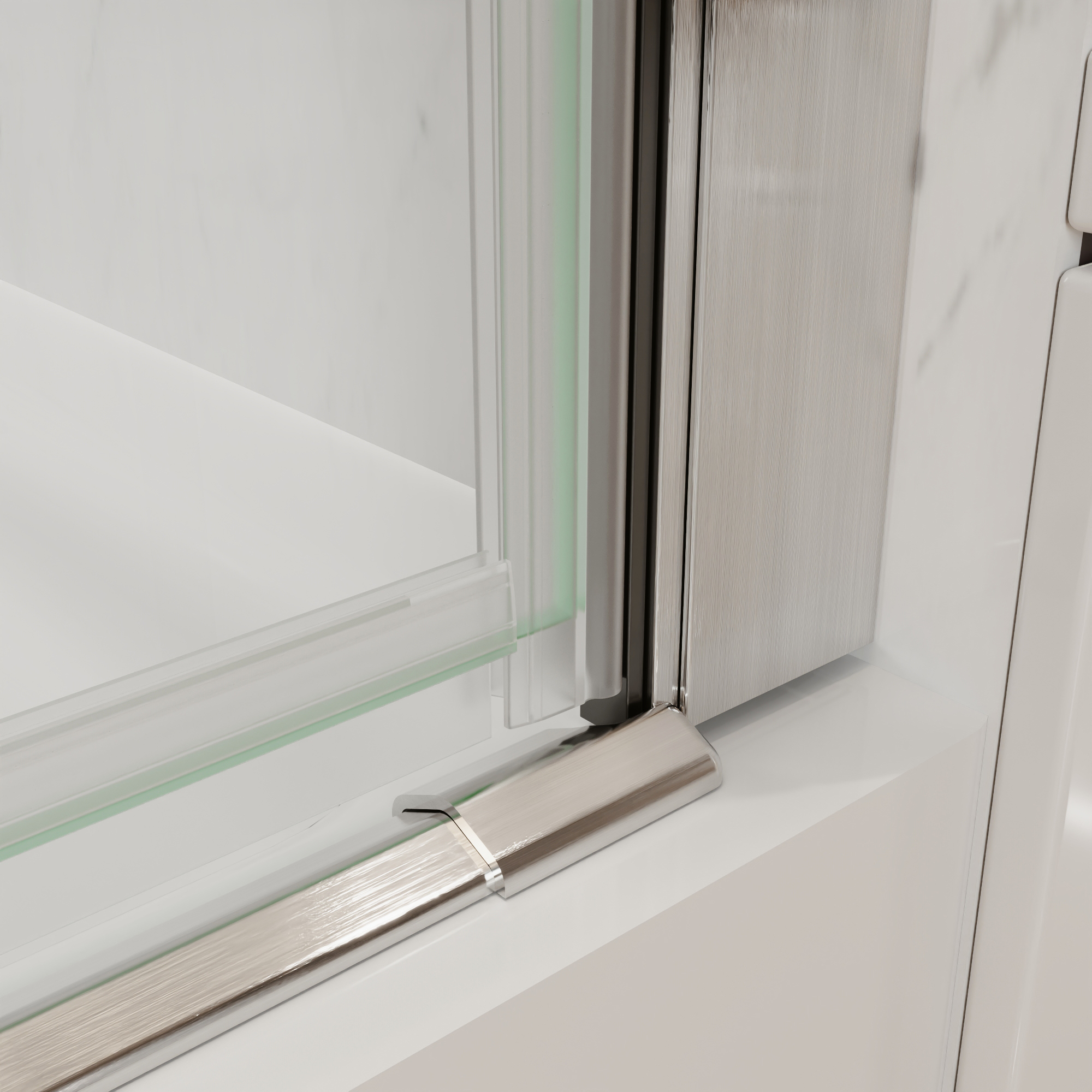 Xspracer 32 to 34 in. W x 72 in. H Bi-Fold Frameless Shower Door in Brushed Nickel with Clear Glass