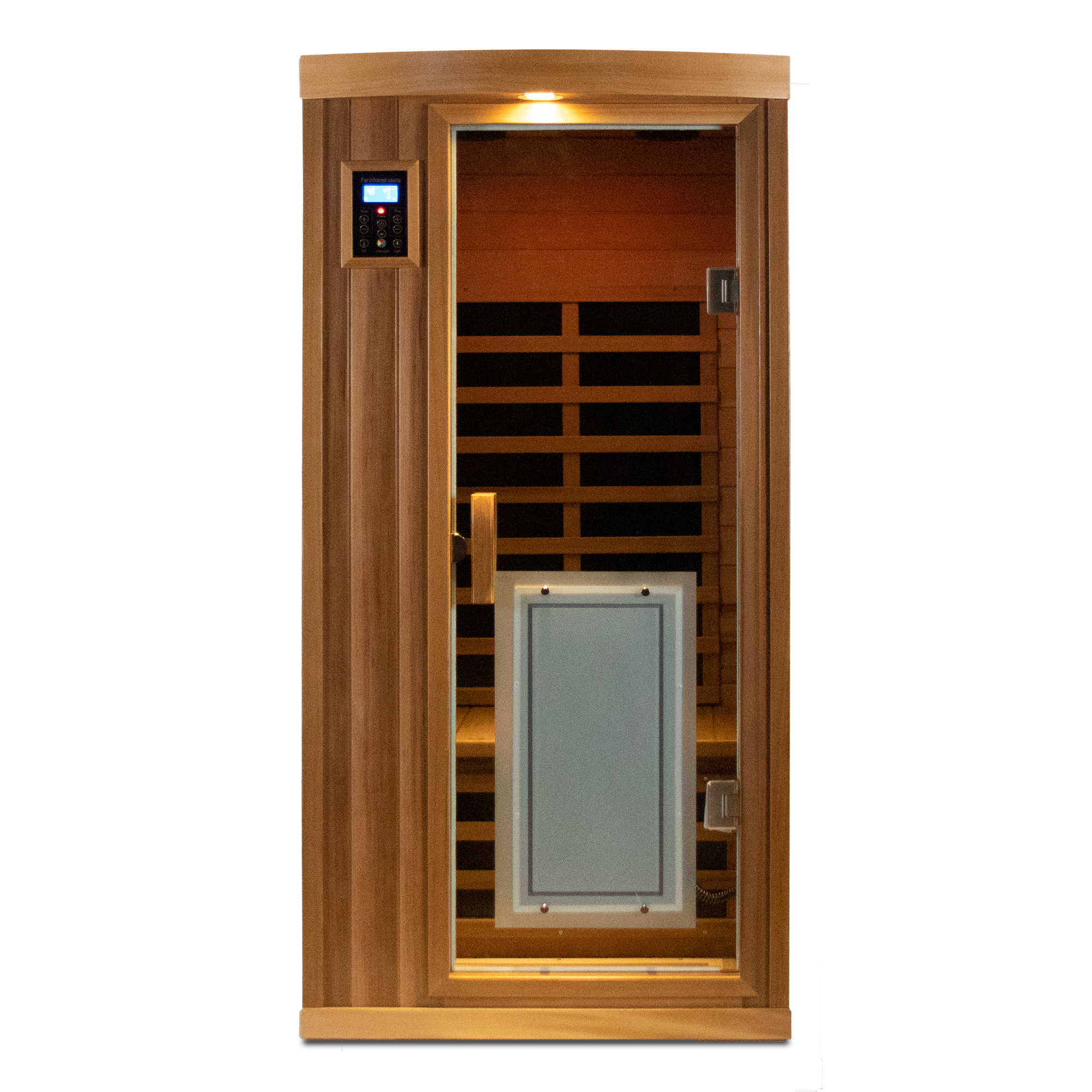 Moray 1-Person Indoor Red Cedar Infrared Sauna with 8 Far-Infrared Carbon Crystal Heaters and Chromotherapy