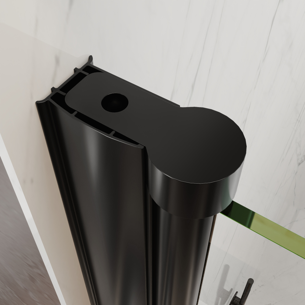 Xspracer 32 to 34 in. W x 72 in. H Bi-Fold Frameless Shower Door in Matte Black with Clear Glass