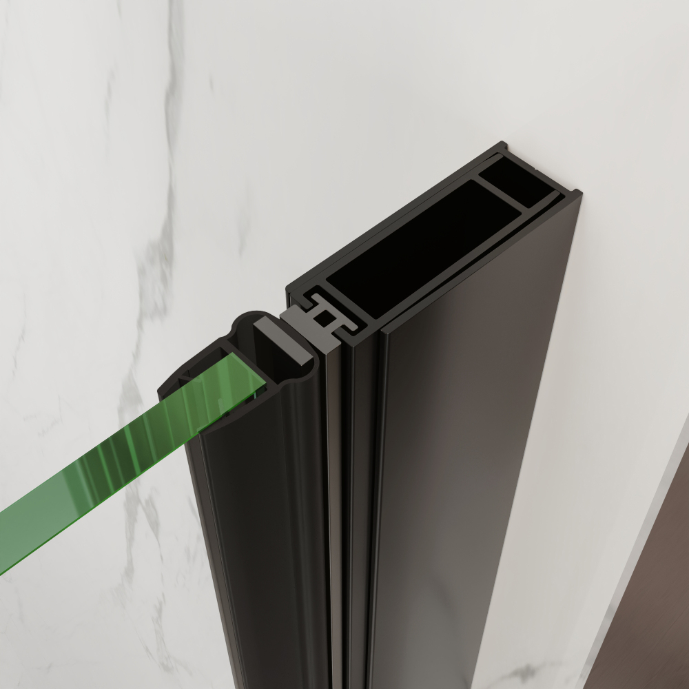 Xspracer 32 to 34 in. W x 72 in. H Bi-Fold Frameless Shower Door in Matte Black with Clear Glass