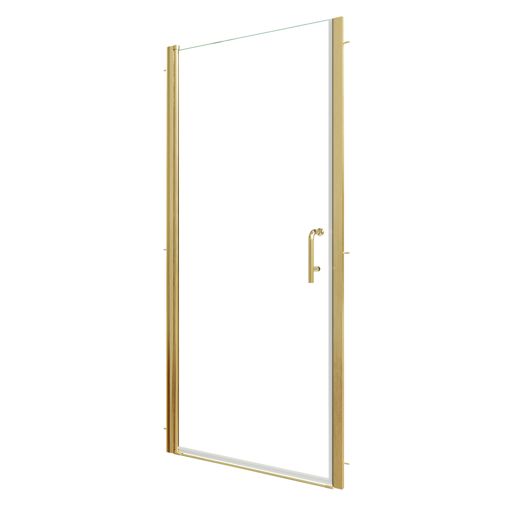 Xspracer 34 to 36 in. W x 72 in. H Pivot Swing Frameless Shower Door in Brushed Gold with Clear Glass