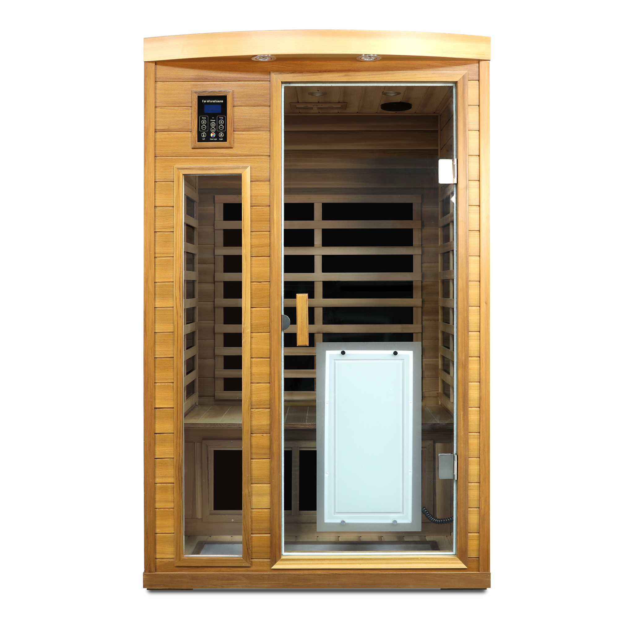 Moray Low-EMF 2-Person Indoor Red Cedar Far-Infrared Sauna Room with 8-Carbon Crystal Heaters