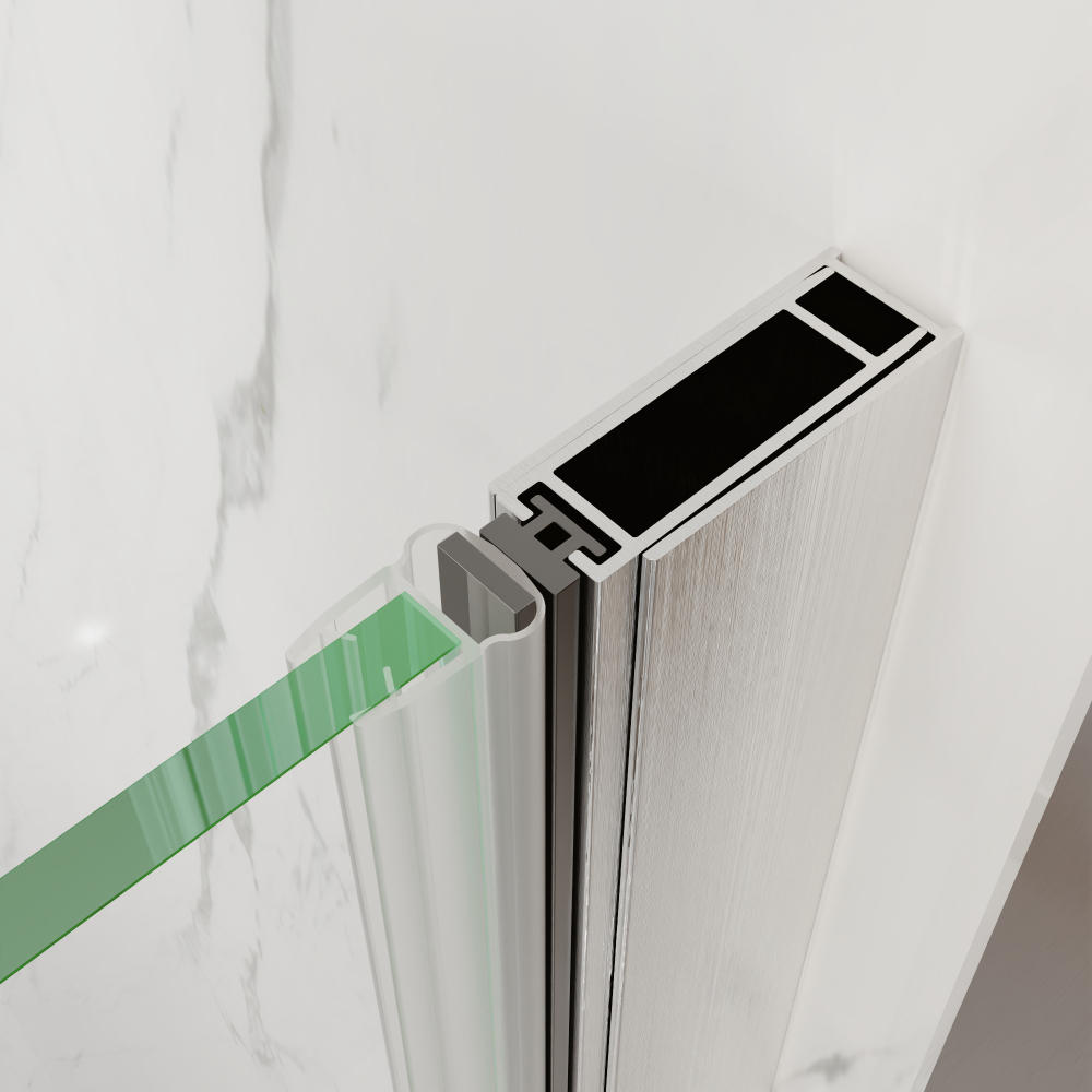 Xspracer 34 to 36 in. W x 72 in. H Pivot Swing Frameless Shower Door in Brushed Nickel with Clear Glass