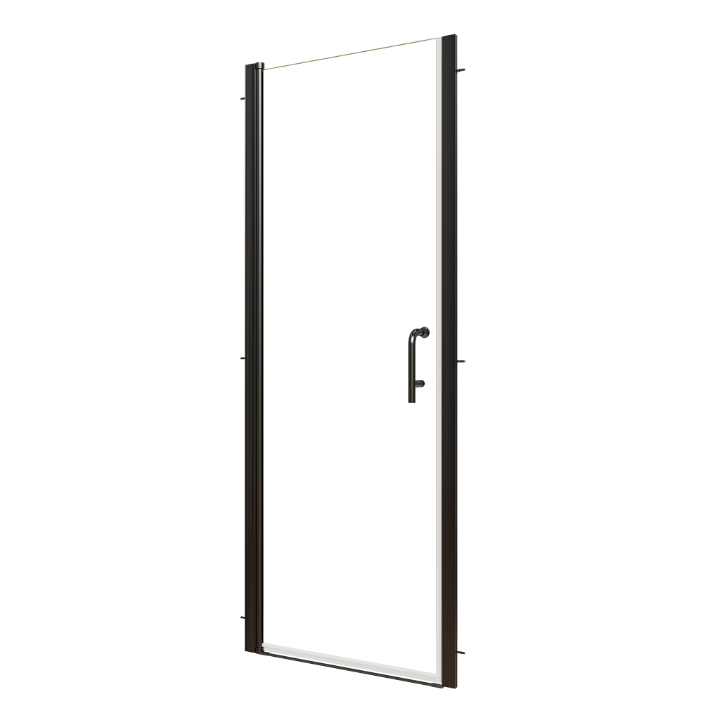 Xspracer 28 to 30 in. W x 72 in. H Pivot Swing Frameless Shower Door in Matte Black with Clear Glass
