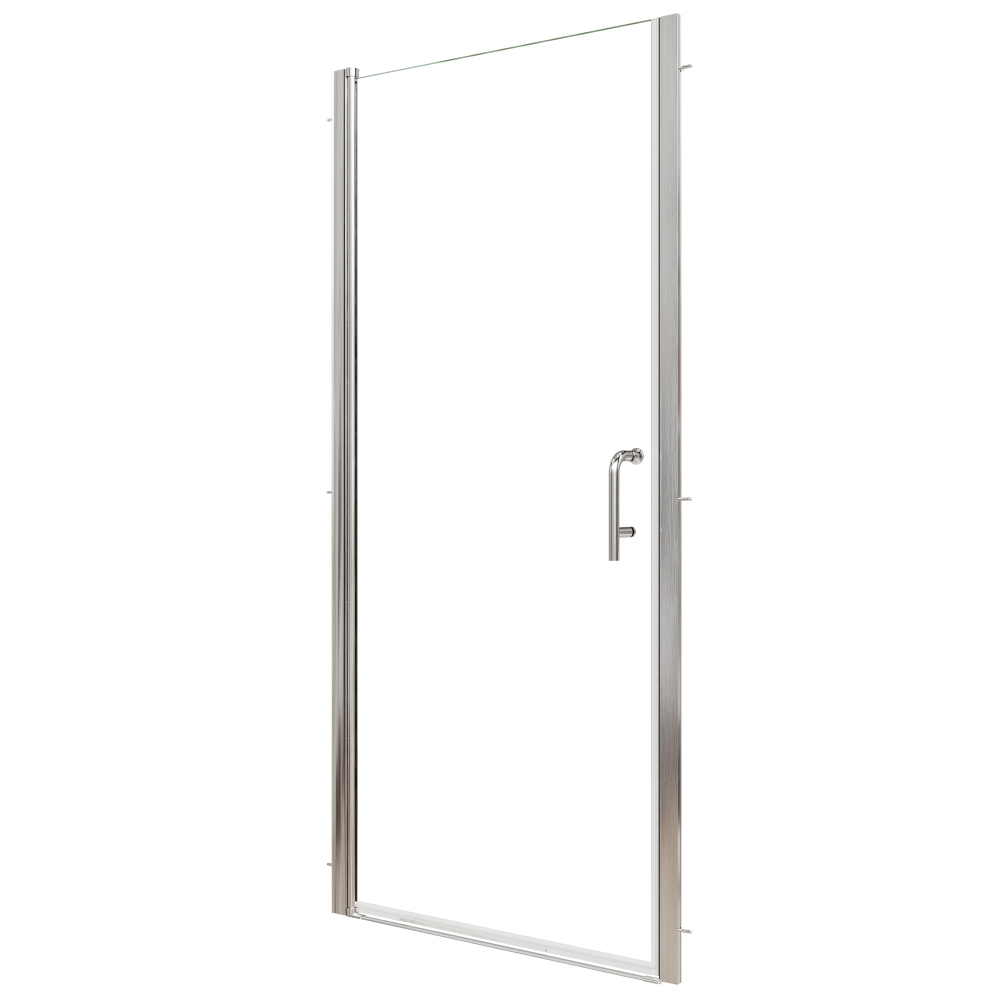 Xspracer 34 to 36 in. W x 72 in. H Pivot Swing Frameless Shower Door in Brushed Nickel with Clear Glass