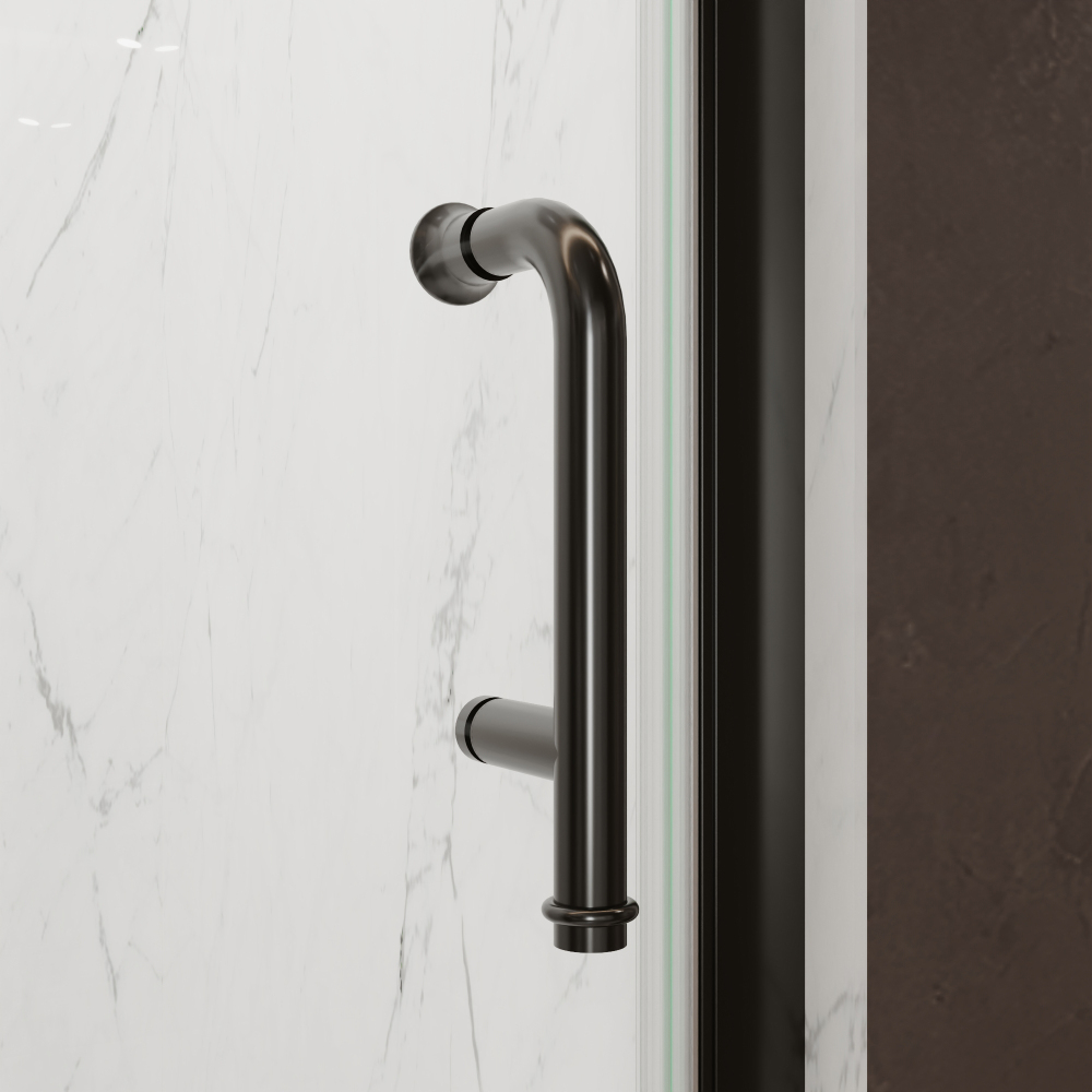Xspracer 36 to 38 in. W x 72 in. H Bi-Fold Frameless Shower Door in Matte Black with Clear Glass