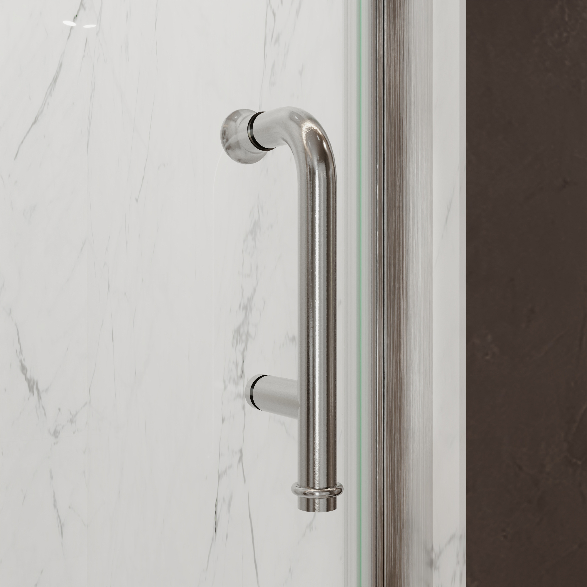 Xspracer 36 to 38 in. W x 72 in. H Bi-Fold Frameless Shower Door in Brushed Nickel with Clear Glass