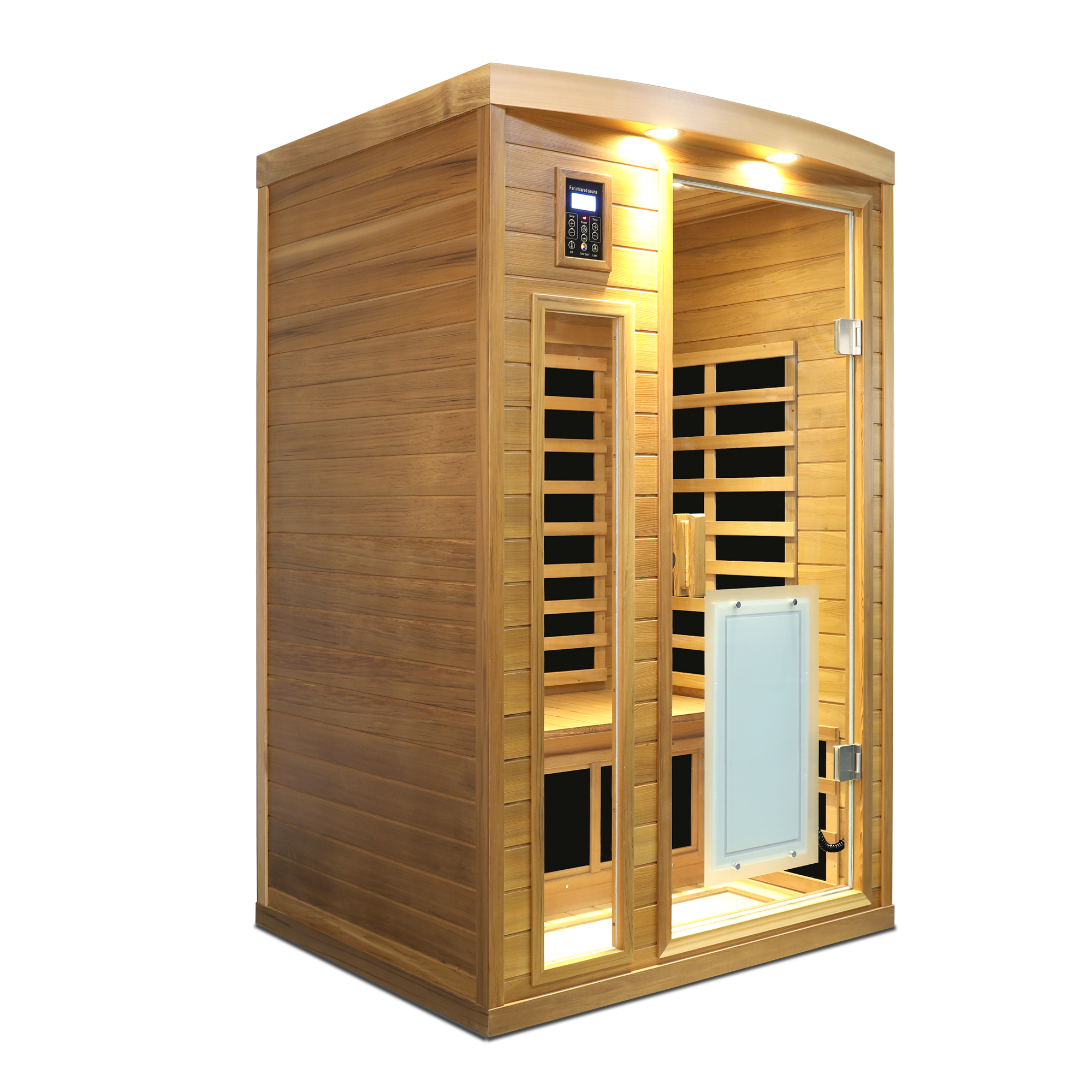 Moray Low-EMF 2-Person Indoor Red Cedar Far-Infrared Sauna Room with 8-Carbon Crystal Heaters