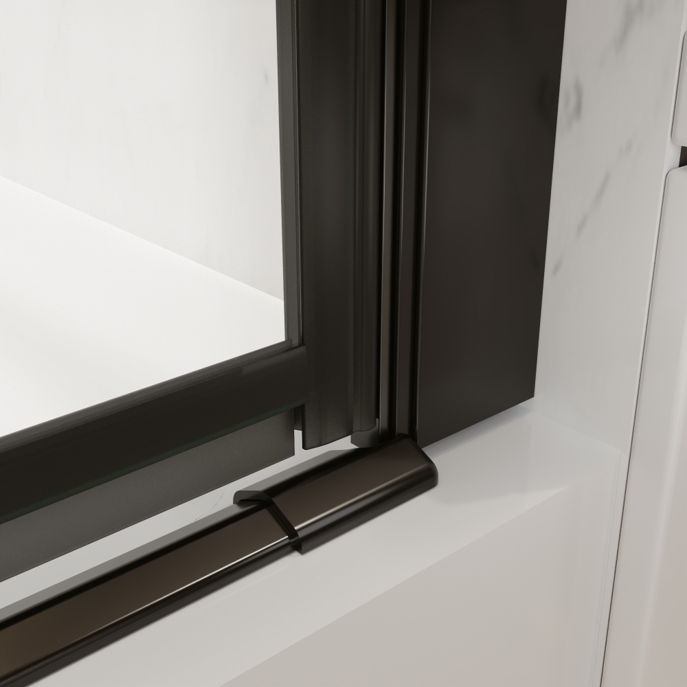 Xspracer 30 to 32 in. W x 72 in. H Bi-Fold Frameless Shower Door in Matte Black with Clear Glass