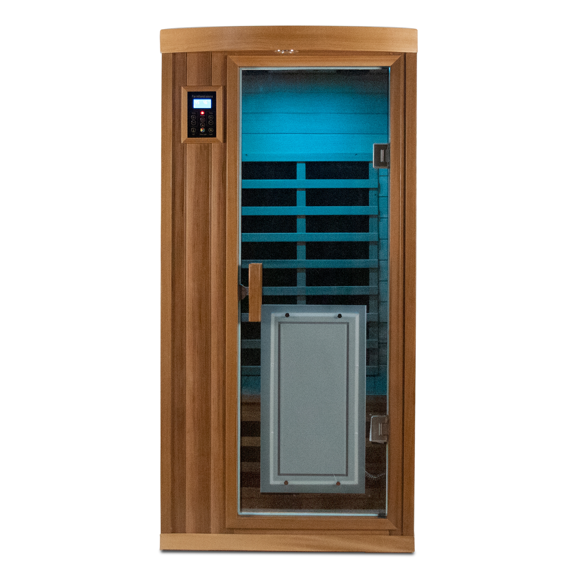 Moray 1-Person Indoor Red Cedar Infrared Sauna with 8 Far-Infrared Carbon Crystal Heaters and Chromotherapy