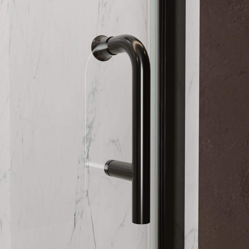 Xspracer 36 to 38 in. W x 72 in. H Pivot Swing Frameless Shower Door in Matte Black with Clear Glass