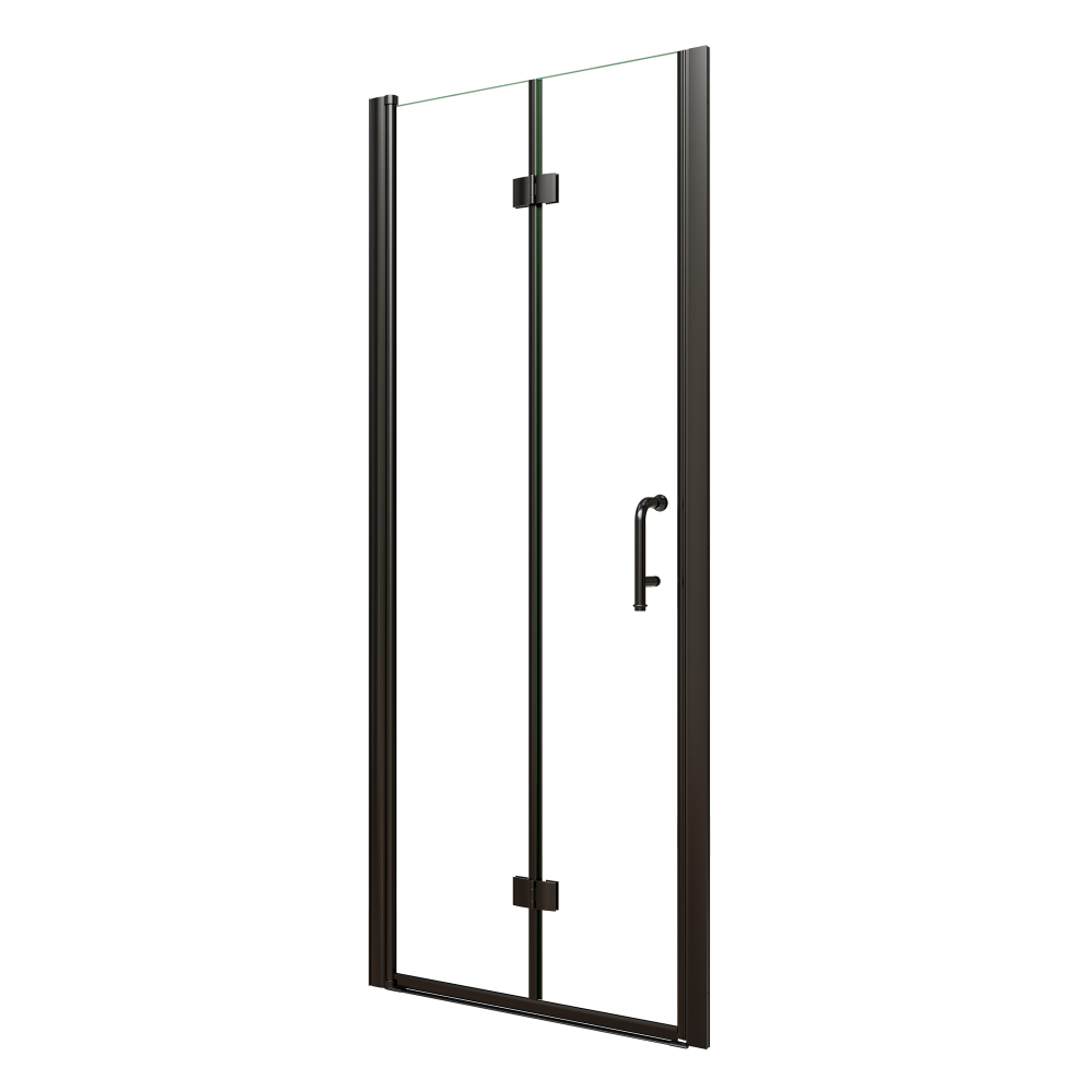 Xspracer 30 to 32 in. W x 72 in. H Bi-Fold Frameless Shower Door in Matte Black with Clear Glass
