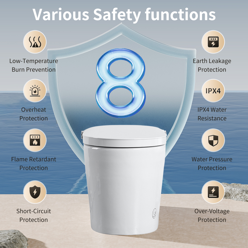 Elongated Smart Bidet Toilet 1.28 GPF in White with Auto Open/Close, Heated Seat, Warm Water Wash, and Dryer