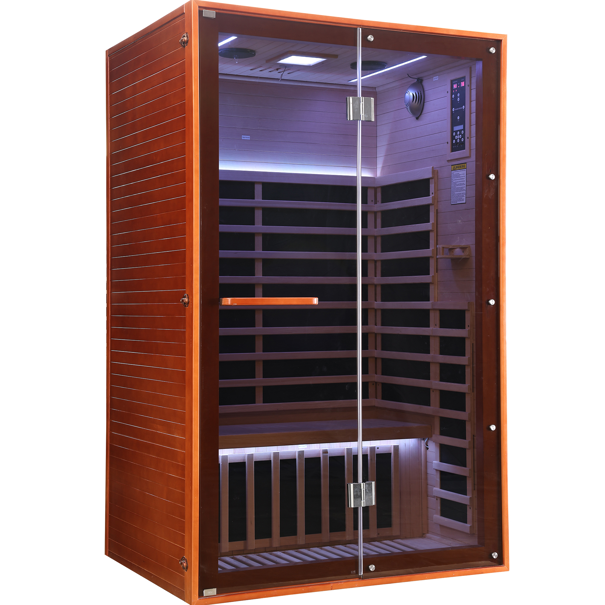 Moray 2-Person Indoor Hemlock Infrared Sauna with 7 Far-Infrared Carbon Crystal Heaters