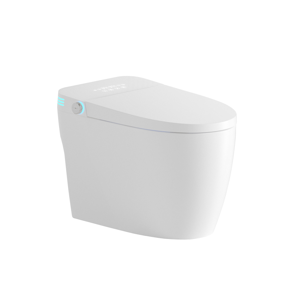 Elongated Smart Bidet Toilet 1.28 GPF in White with Heated Seat, Adjustable Temp, Warm Water Wash, and Dryer