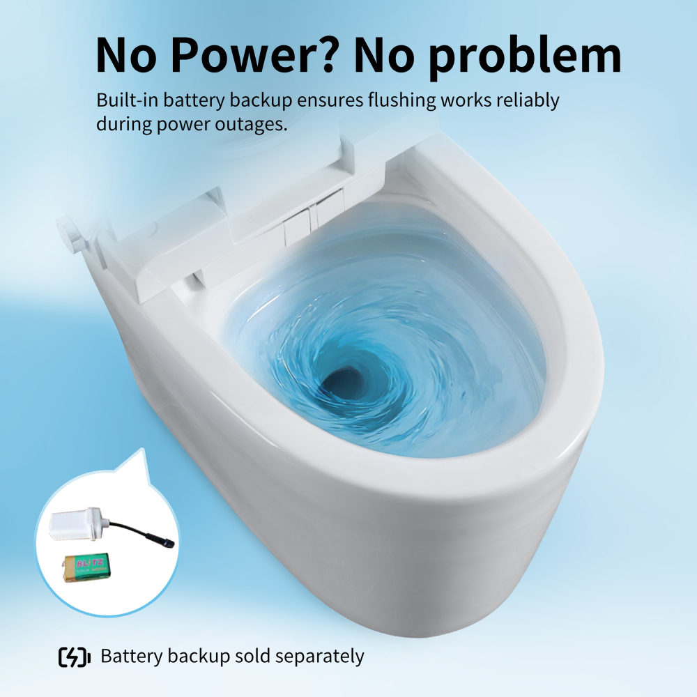 Elongated Smart Bidet Toilet 1.28 GPF in Black with Auto Open/Close, Heated Seat, Warm Water Wash, and Dryer