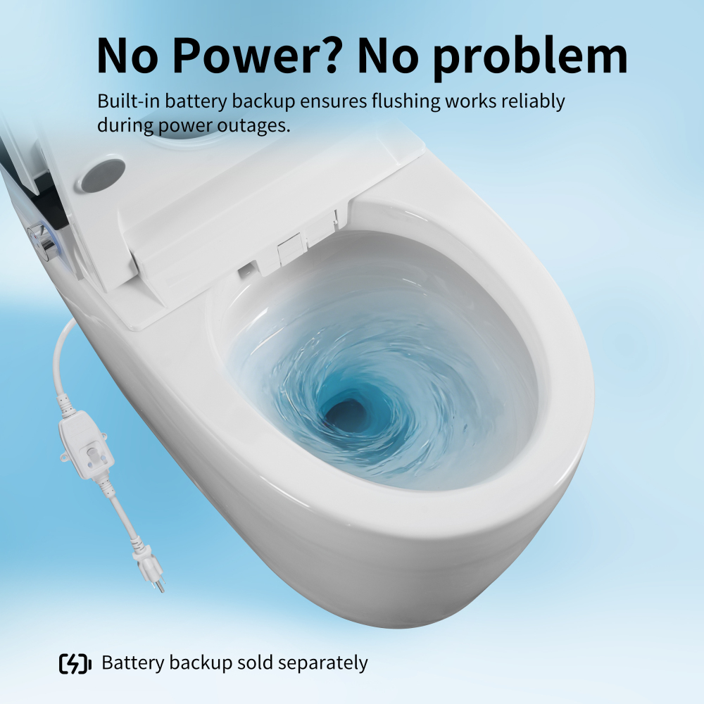 Elongated ADA Smart Bidet Toilet 1.28 GPF in White with Auto Open/Close, Water Tank, Heated Seat, Warm Water Wash, Dryer