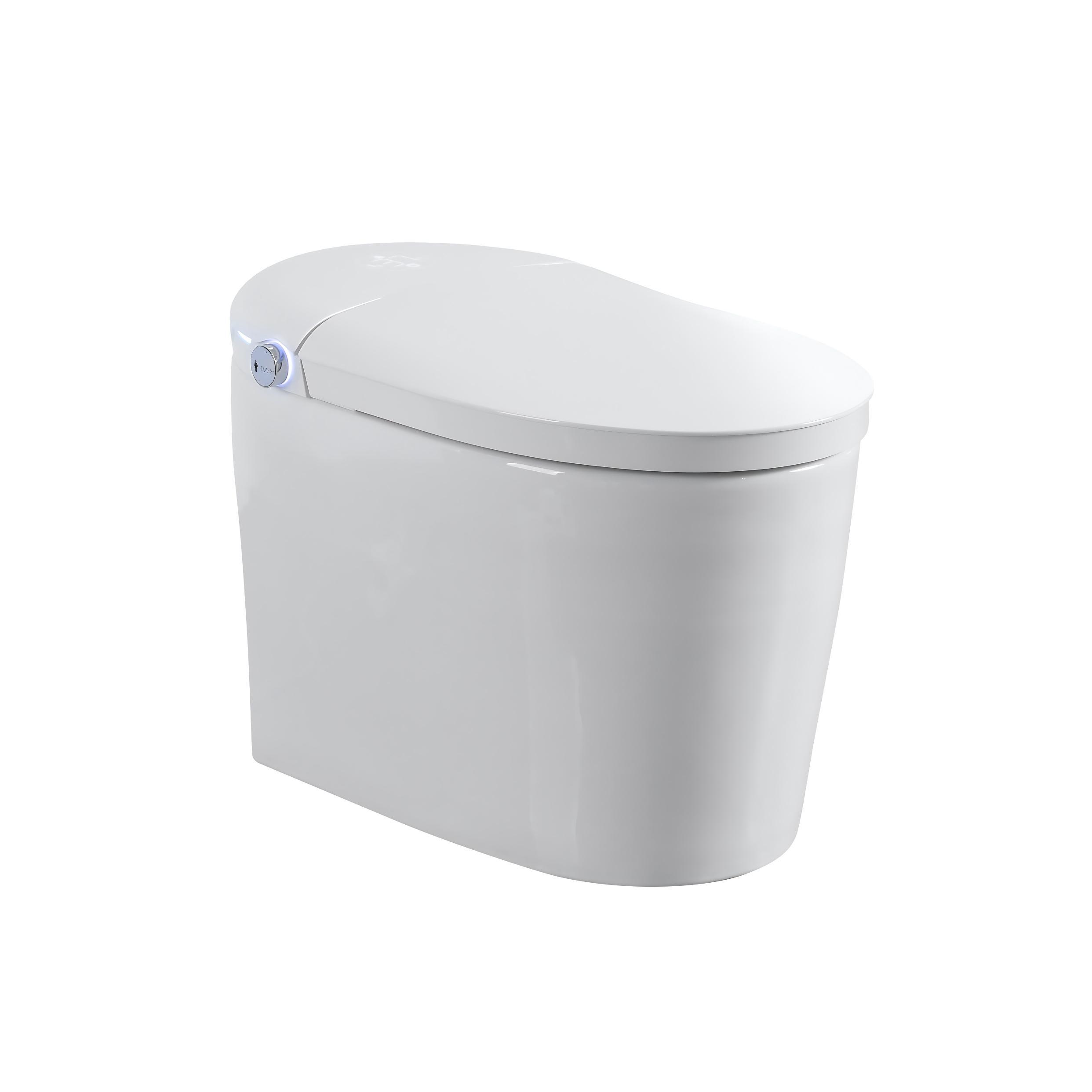 Elongated Smart Bidet Toilet 1.28 GPF in White with Auto Open/Close, Heated Seat, Warm Water Wash, and Dryer