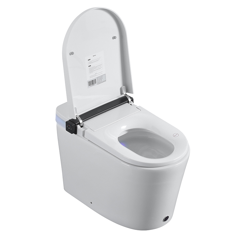 Elongated Smart Bidet Toilet 1.28 GPF in White with Auto Open/Close, Heated Seat, Warm Water Wash, and Dryer