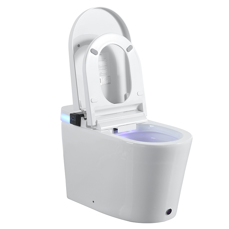 Elongated Smart Bidet Toilet 1.28 GPF in White with Auto Open/Close, Heated Seat, Warm Water Wash, and Dryer