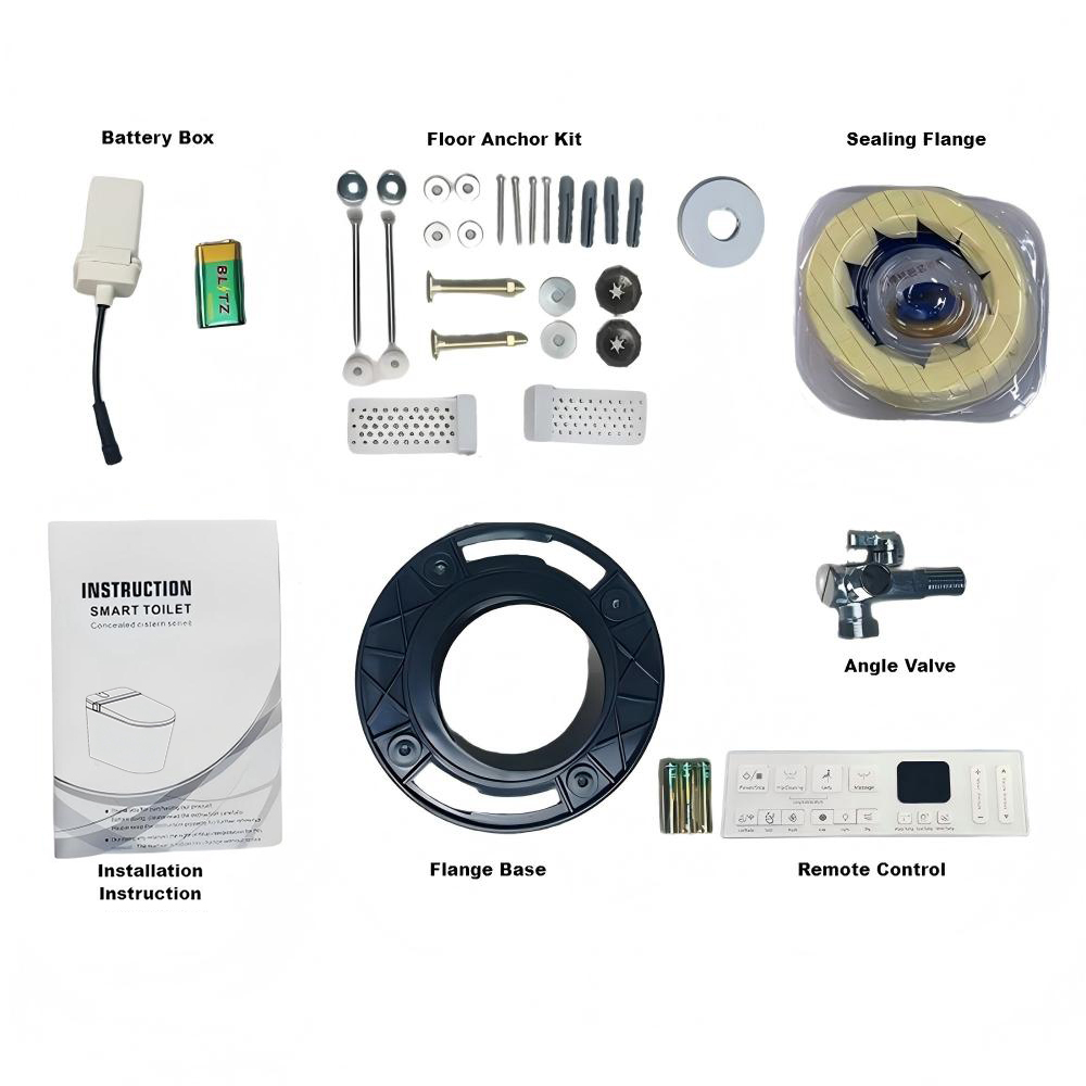 Elongated Smart Bidet Toilet 1.28 GPF in White with Auto Open/Close, Heated Seat, Warm Water Wash, and Dryer