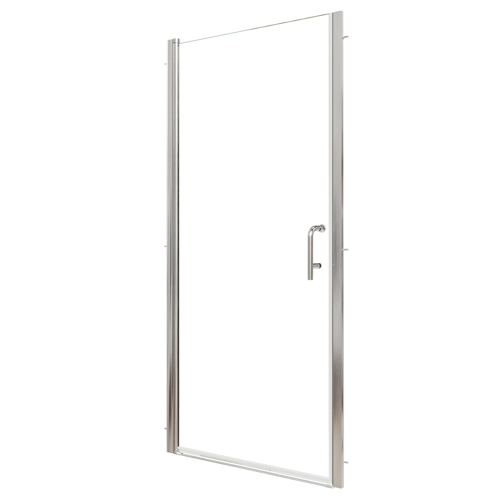 Xspracer 36 to 38 in. W x 72 in. H Pivot Swing Frameless Shower Door in Brushed Nickel with Clear Glass