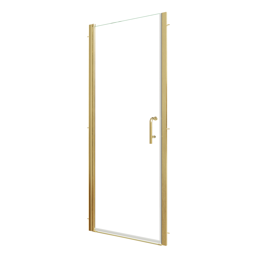 Xspracer 30 to 32 in. W x 72 in. H Pivot Swing Frameless Shower Door in Brushed Gold with Clear Glass