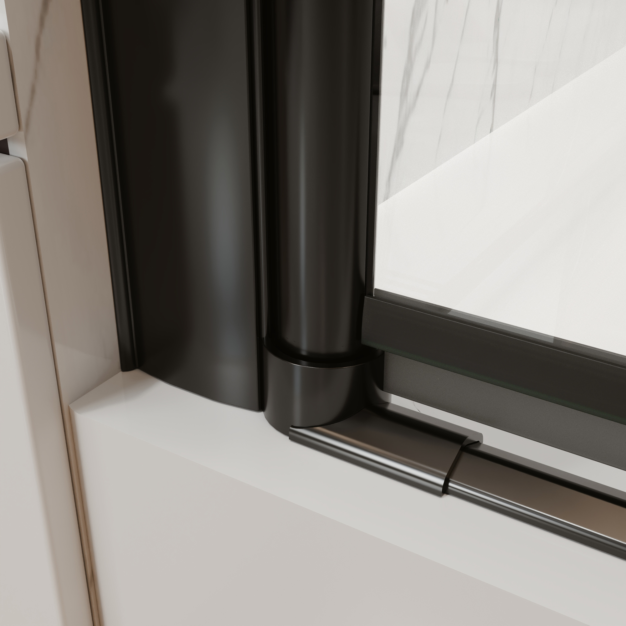 Xspracer 30 to 32 in. W x 72 in. H Bi-Fold Frameless Shower Door in Matte Black with Clear Glass