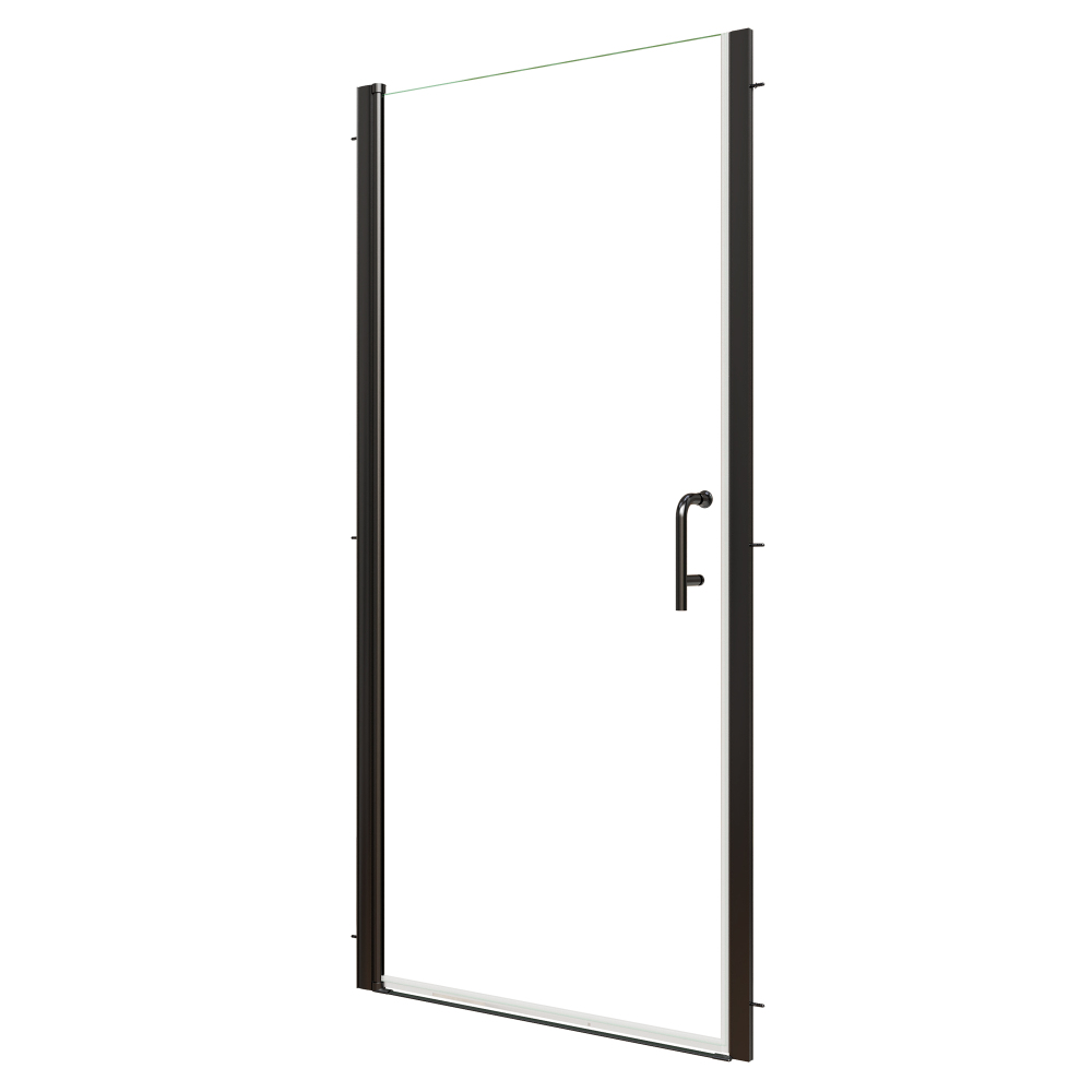 Xspracer 36 to 38 in. W x 72 in. H Pivot Swing Frameless Shower Door in Matte Black with Clear Glass