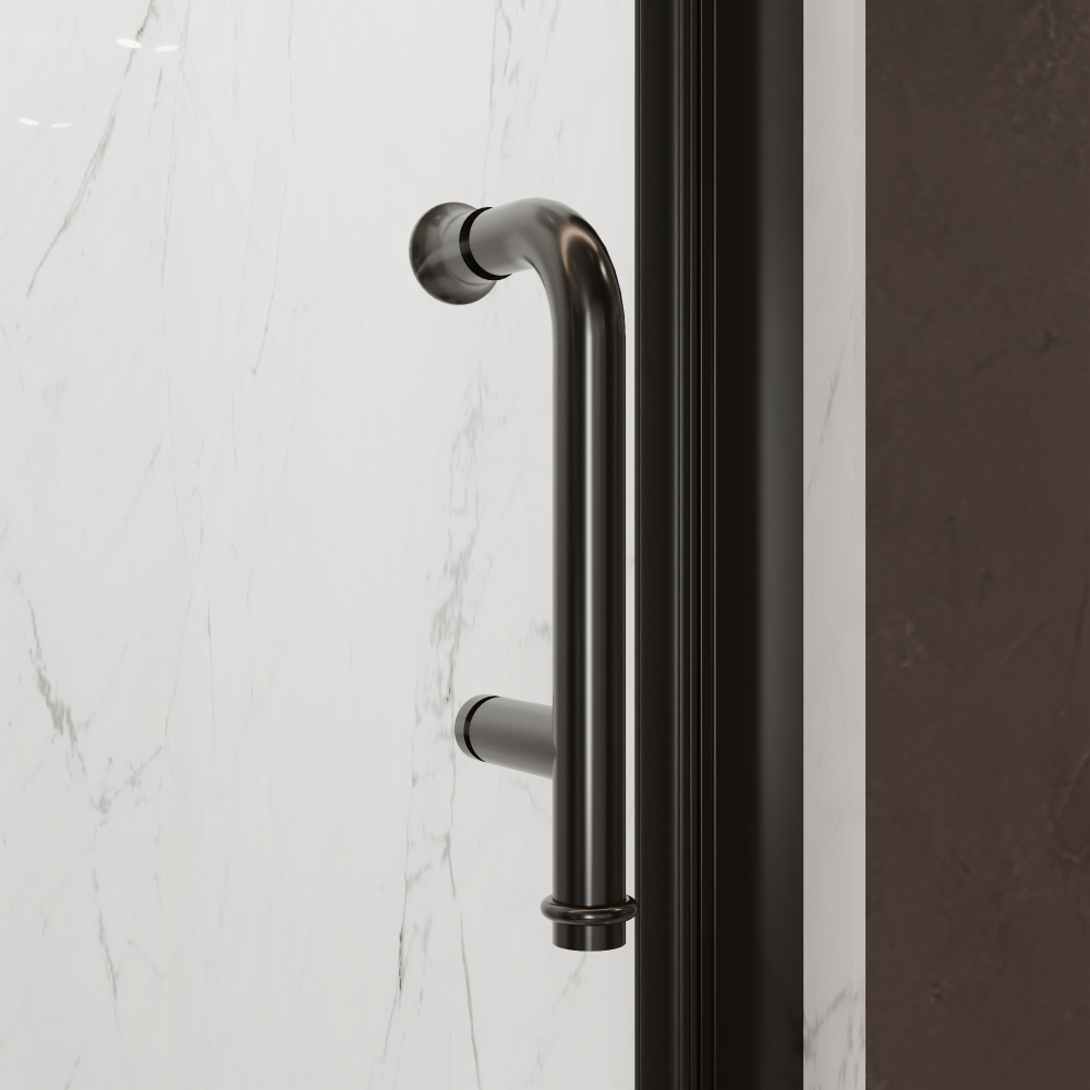 Xspracer 30 to 32 in. W x 72 in. H Bi-Fold Frameless Shower Door in Matte Black with Clear Glass